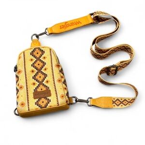 Wrangler Aztec Print Crossbody Sling Bag - Yellow
